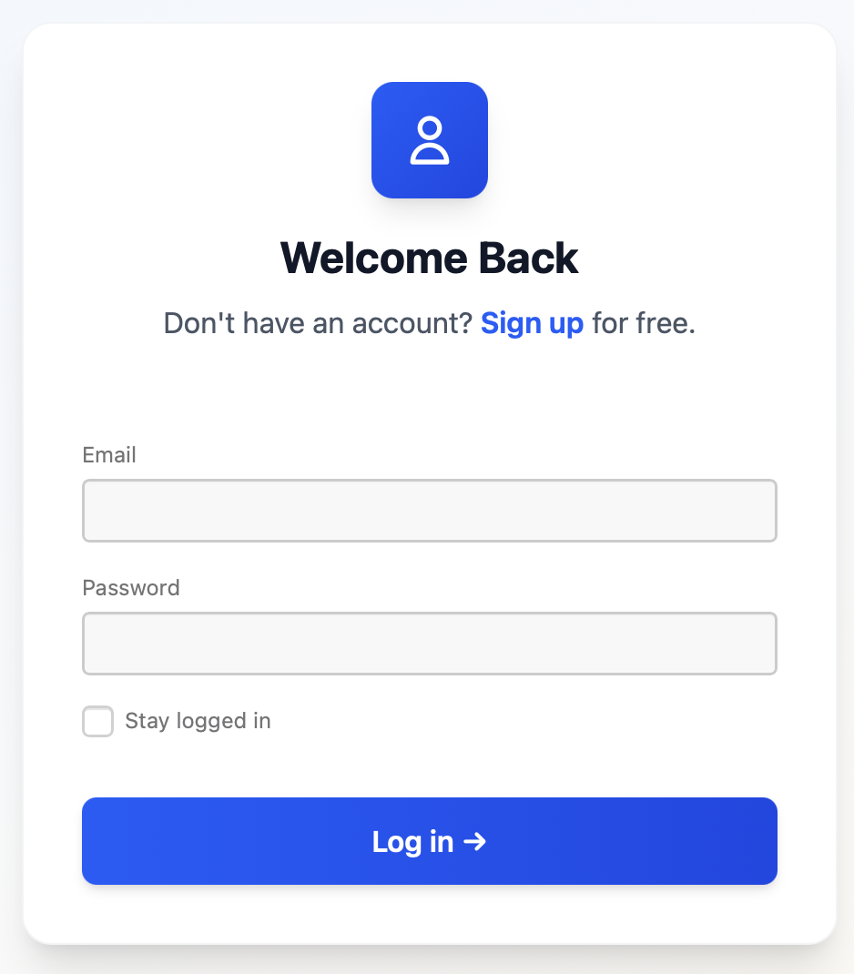 Login form