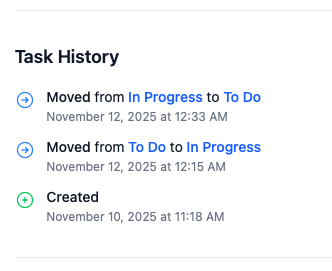 Task history